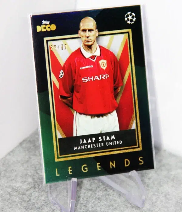 2023-24 Jaap Stam #JS Topps Deco UEFA Champions League Legends Green Refractor SN82 - stand