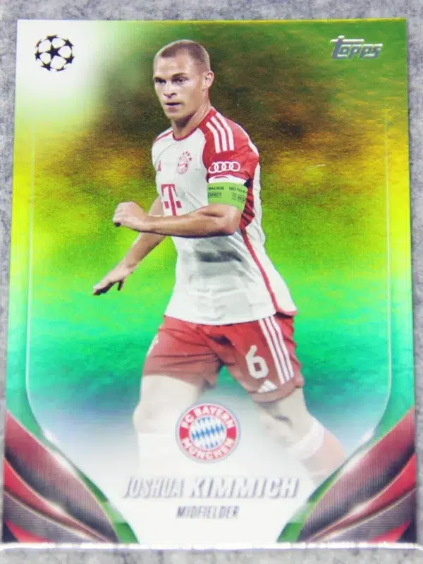 2023-24 Joshua Kimmich #72 Topps Chrome UEFA Champions League Neon Green Refractor SN30 - front