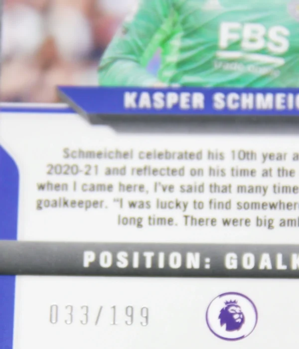 2023-24 Kasper Schmeichel #16 Panini Prizm Premier League Red Prizm SN#33 - detail