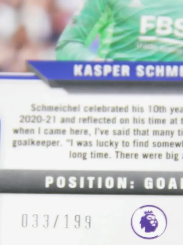 2023-24 Kasper Schmeichel #16 Panini Prizm Premier League Red Prizm SN#33 - detail