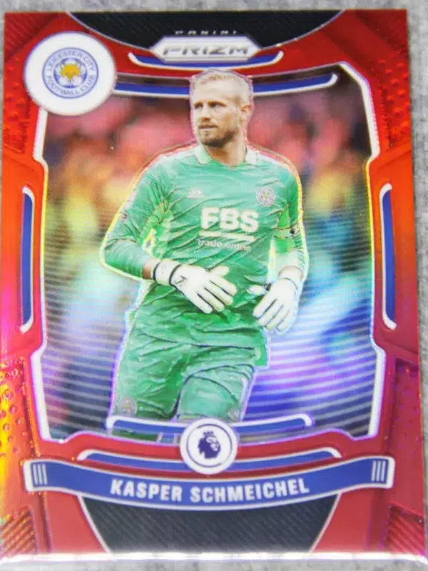2023-24 Kasper Schmeichel #16 Panini Prizm Premier League Red Prizm SN#33 - front