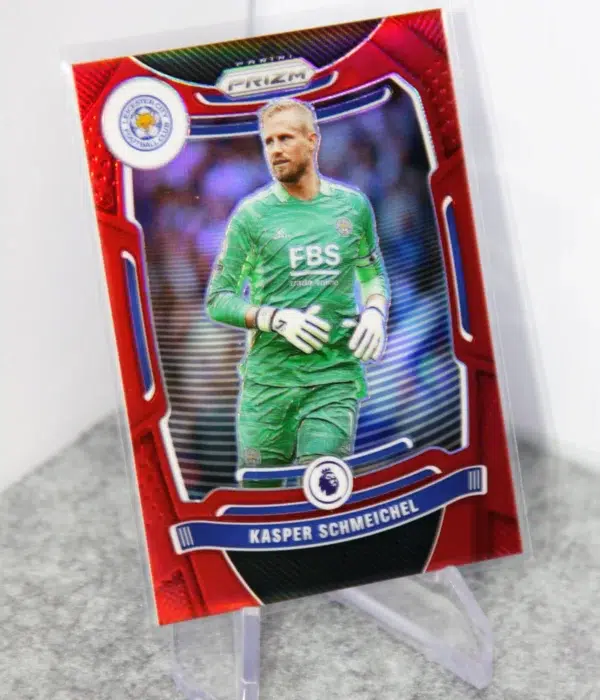 2023-24 Kasper Schmeichel #16 Panini Prizm Premier League Red Prizm SN#33 - stand