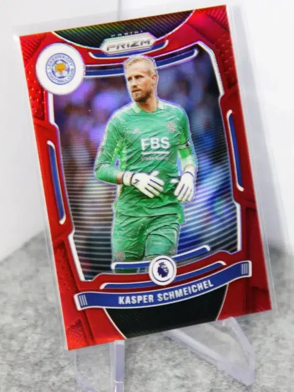 2023-24 Kasper Schmeichel #16 Panini Prizm Premier League Red Prizm SN#33 - stand
