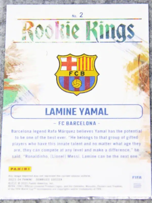2023-24 Lamine Yamal #2 Panini Donruss FIFA Rookie Kings - back