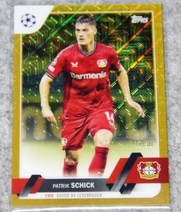 2023-24 Patrik Schick #190 Topps Chrome UEFA Club Competitions Gold Refractor Japan SN#12 - front