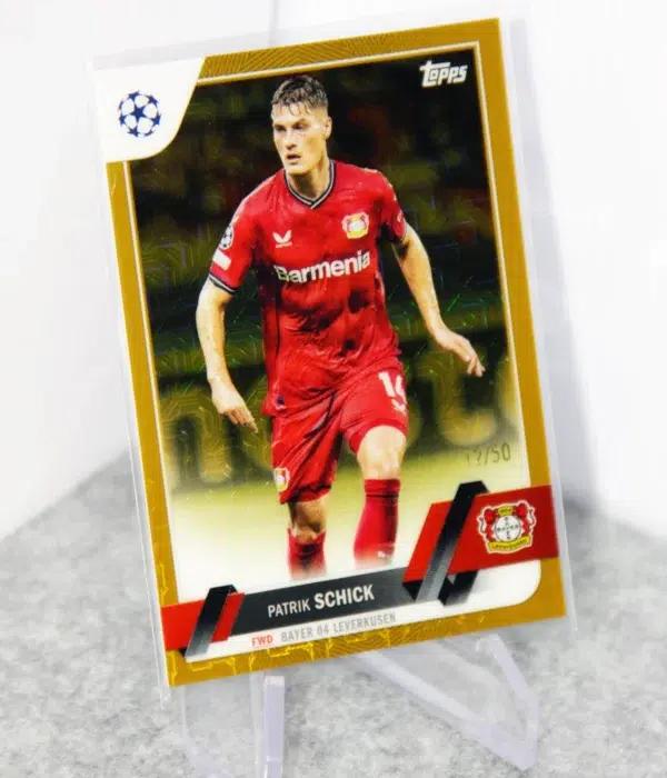 2023-24 Patrik Schick #190 Topps Chrome UEFA Club Competitions Gold Refractor Japan SN#12 - - stand