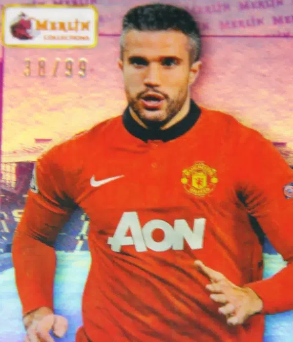 2023-24 Robin van Persie #122 Topps Merlin UEFA CL Heritage Legends of the Game Purple SN#38 - detail