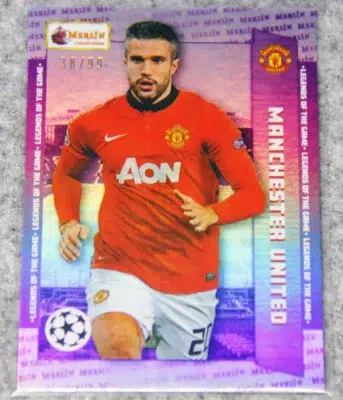 2023-24 Robin van Persie #122 Topps Merlin UEFA CL Heritage Legends of the Game Purple SN#38 - front