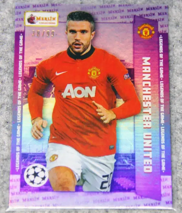 2023-24 Robin van Persie #122 Topps Merlin UEFA CL Heritage Legends of the Game Purple SN#38 - front