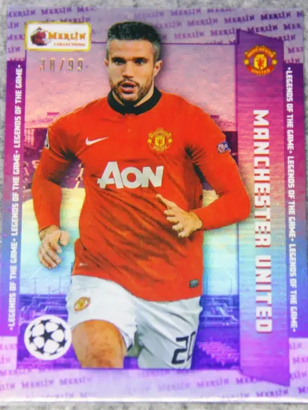 2023-24 Robin van Persie #122 Topps Merlin UEFA CL Heritage Legends of the Game Purple SN#38 - front