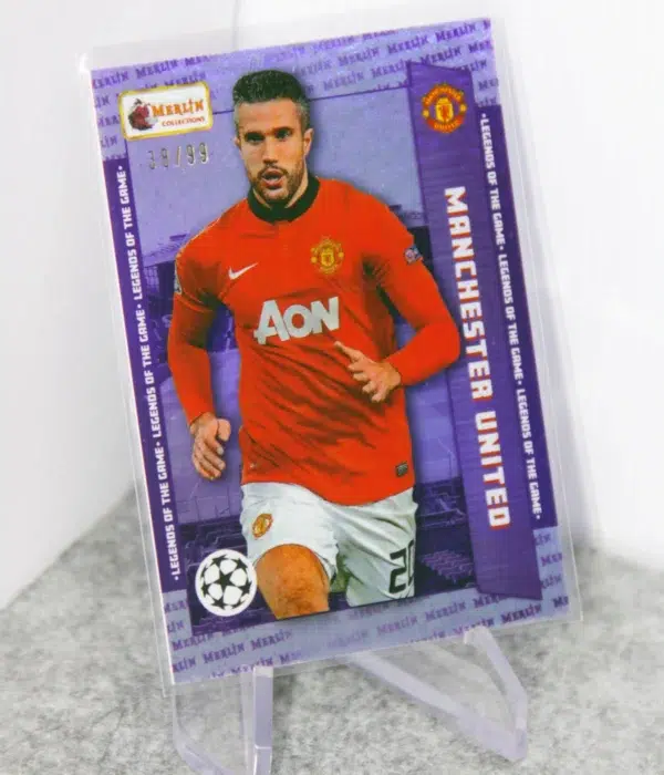 2023-24 Robin van Persie #122 Topps Merlin UEFA CL Heritage Legends of the Game Purple SN#38 - stand