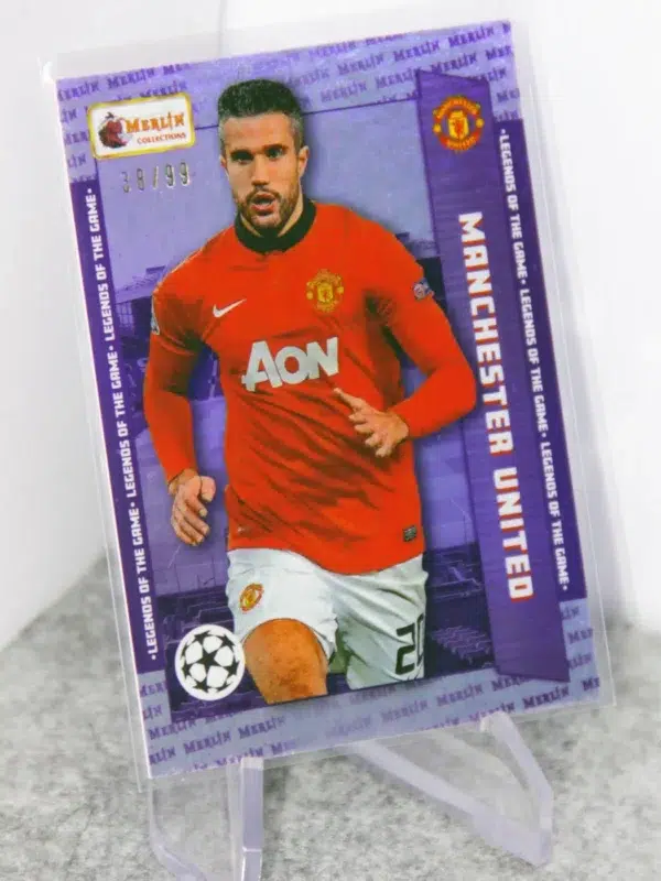 2023-24 Robin van Persie #122 Topps Merlin UEFA CL Heritage Legends of the Game Purple SN#38 - stand