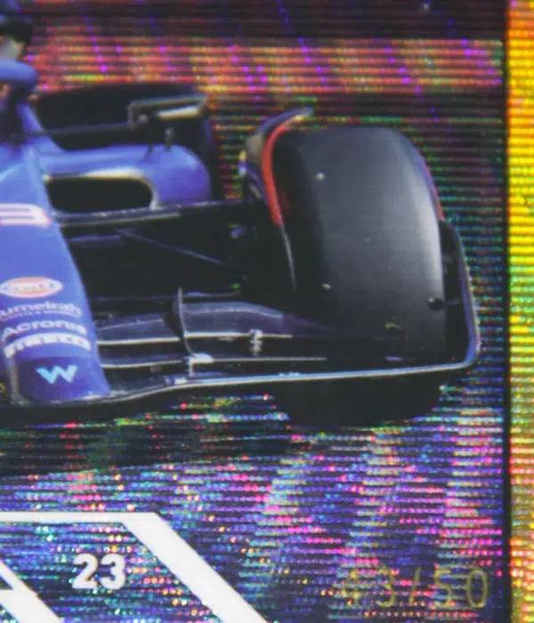 2023 Alexander Albon #117 Topps Chrome F1 Gold Wave Refractor SN#43 - detail