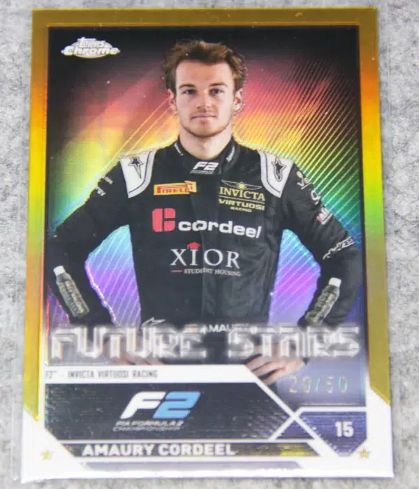 2023 Amaury Cordeel #73 Topps Chrome F2 Future Stars Gold Refractor SN#20 - front