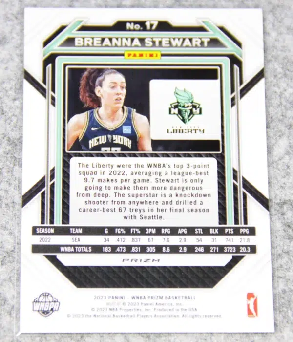 2023 Breanna Stewart #17 Panini WNBA Prizm Ruby Wave Prizm - back