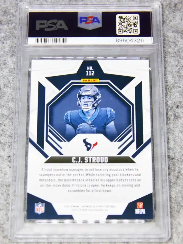 2023 CJ Stroud #112 Panini Rookies And Stars PSA 9 MINT - back