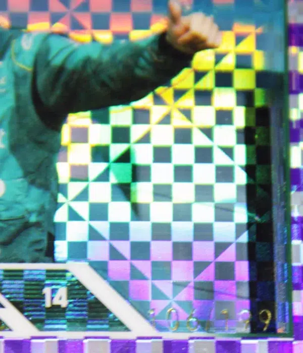 2023 Fernando Alonso #33 Topps Chrome F1 Purple Checker Flag Refractor SN#106 - detail