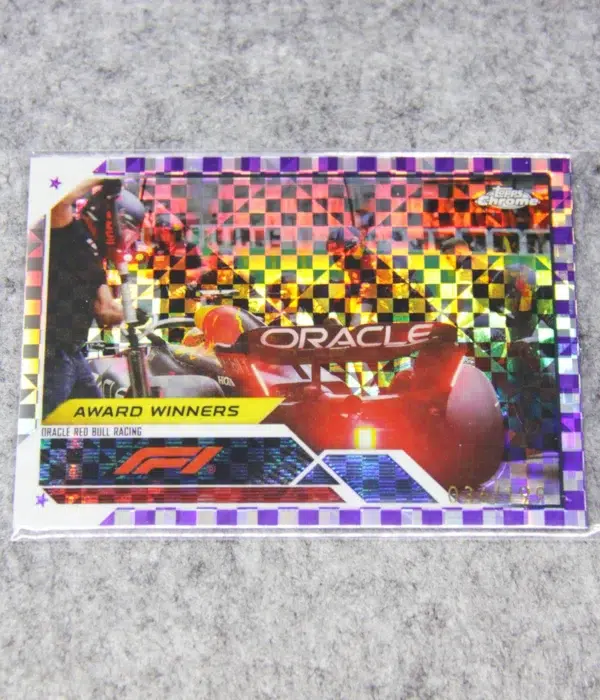 2023 Oracle Red Bull Racing #188 Topps Chrome F1 Award Winners Purple Checker Flag Refractor SN#36 - front