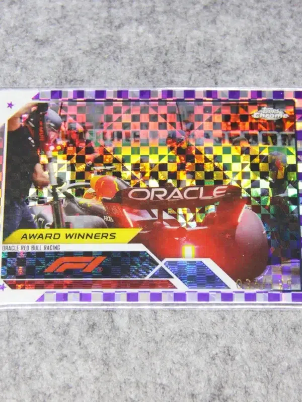 2023 Oracle Red Bull Racing #188 Topps Chrome F1 Award Winners Purple Checker Flag Refractor SN#36 - front