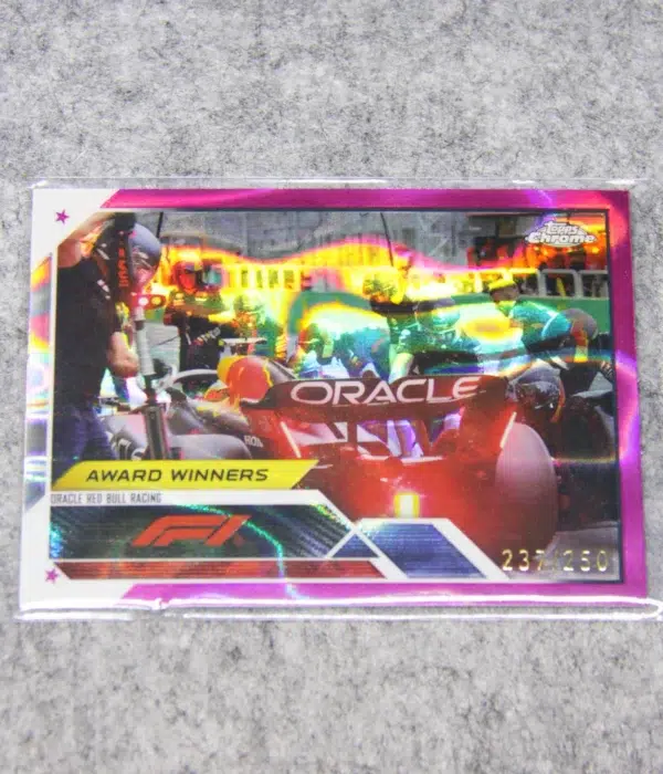 2023 Oracle Red Bull Racing #188 Topps F1 Award Winners Pink Lava Refractor SN#237 - front