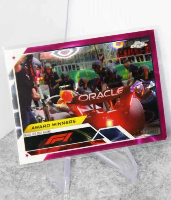 2023 Oracle Red Bull Racing #188 Topps F1 Award Winners Pink Lava Refractor SN#237 - stand