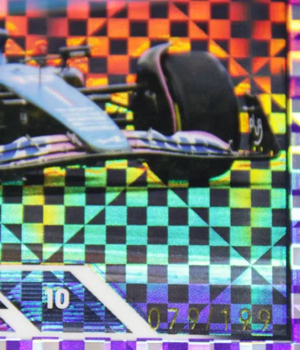 2023 Pierre Gasly #54 Topps Chrome F1 Purple Checker Flag Refractor SN#79 -detail