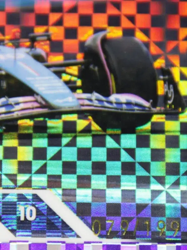2023 Pierre Gasly #54 Topps Chrome F1 Purple Checker Flag Refractor SN#79 -detail