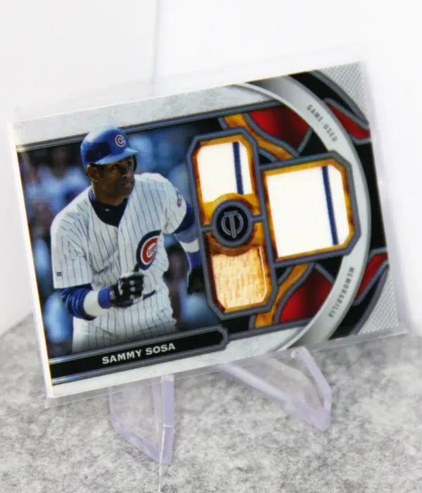 2023 Sammy Sosa #TR-SS Topps Tribute Game Used Triple Relic Bat Patch Relic SN#135 - stand