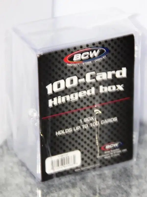 BCW Hinged Trading Card Box - 100 Count - stand