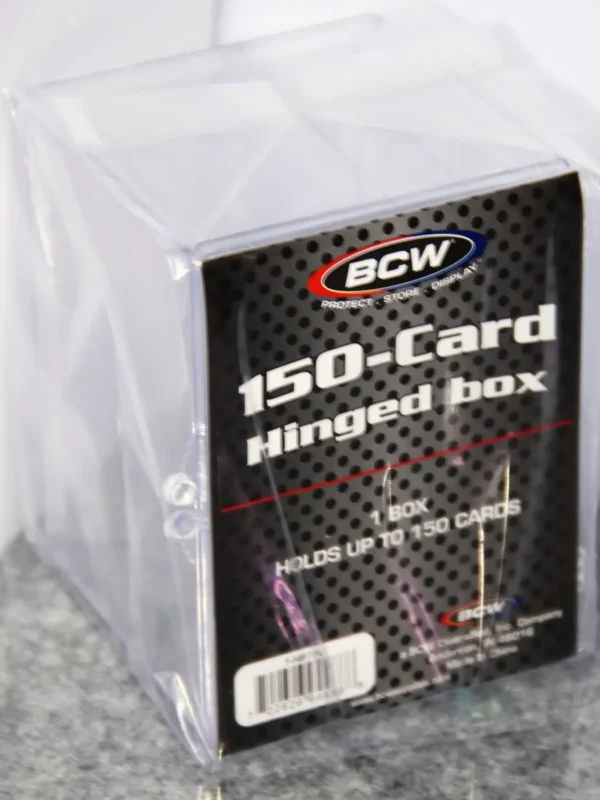 BCW Hinged Trading Card Box - 150 Count - stand