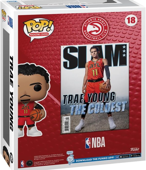 Funko POP! Trae Young #18 Atlanta Hawks NBA Slam Magazine Cover + Vinyl Figure - back