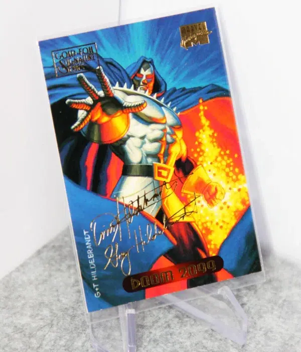 1994 Doom 2099 #33 Fleer Marvel Masterpieces Gold Foil Signature Series - stand