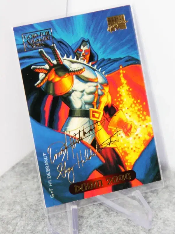 1994 Doom 2099 #33 Fleer Marvel Masterpieces Gold Foil Signature Series - stand