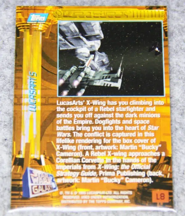 1995 LucasArts X-Wing #L8 Topps Star Wars Galaxy Series 3 LucasArts Foil - back