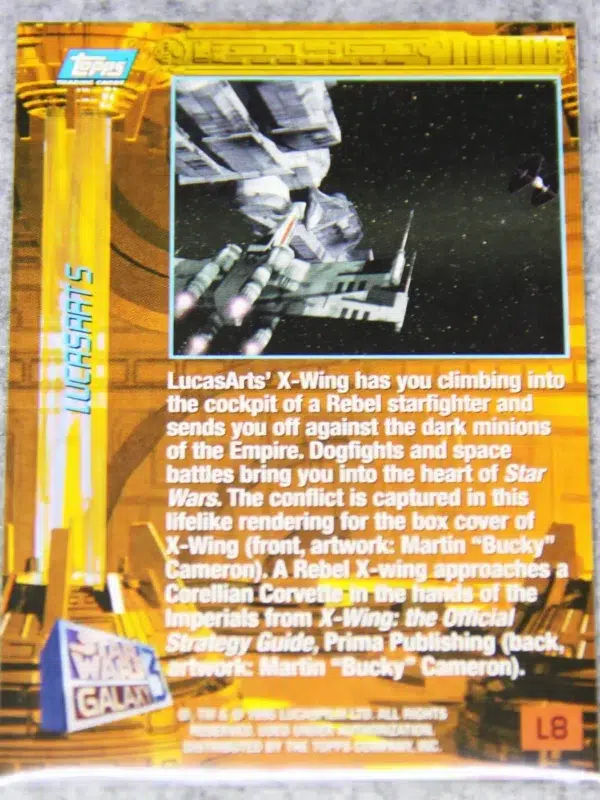 1995 LucasArts X-Wing #L8 Topps Star Wars Galaxy Series 3 LucasArts Foil - back