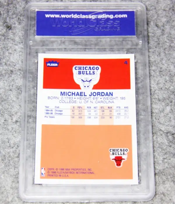 1996-1997 Michael Jordan #4 Fleer Decade of Excellence WCG 10 GEM MT - back