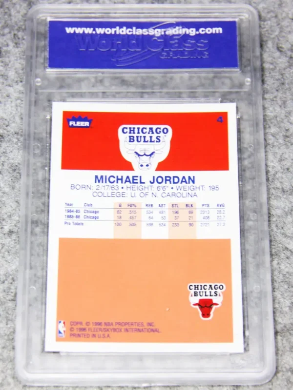 1996-1997 Michael Jordan #4 Fleer Decade of Excellence WCG 10 GEM MT - back