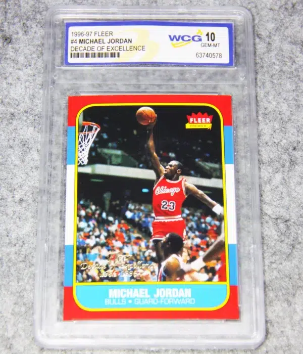 1996-1997 Michael Jordan #4 Fleer Decade of Excellence WCG 10 GEM MT - front