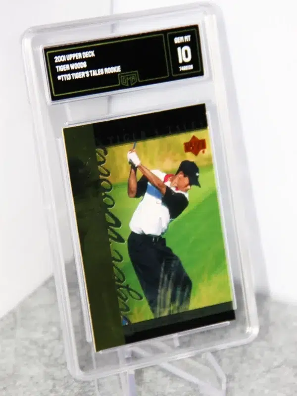 2001 Tiger Woods #TT13 Upper Deck Tiger's Tales Rookie GMA 10 GEM MT - stand
