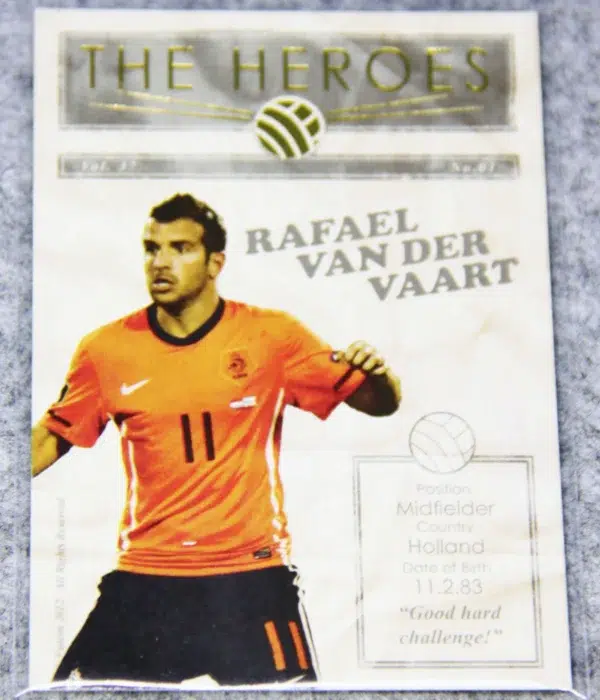 2012 Rafael van der Vaart #HR37 Futera Unique The Heroes Gold SN#363 - front