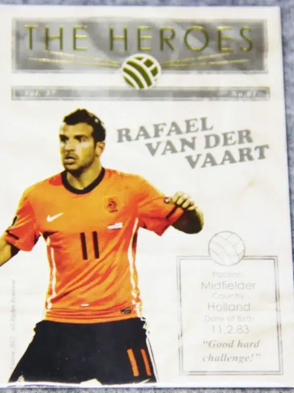 2012 Rafael van der Vaart #HR37 Futera Unique The Heroes Gold SN#363 - front