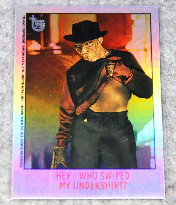2013 Freddy Krueger #88 Topps 75th Anniversary Rainbow Foil 1988 Fright Flicks - front
