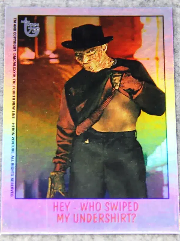 2013 Freddy Krueger #88 Topps 75th Anniversary Rainbow Foil 1988 Fright Flicks - front