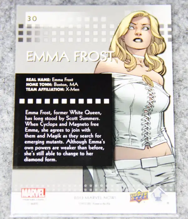 2014 Emma Frost #30 Upper Deck Marvel Now - back