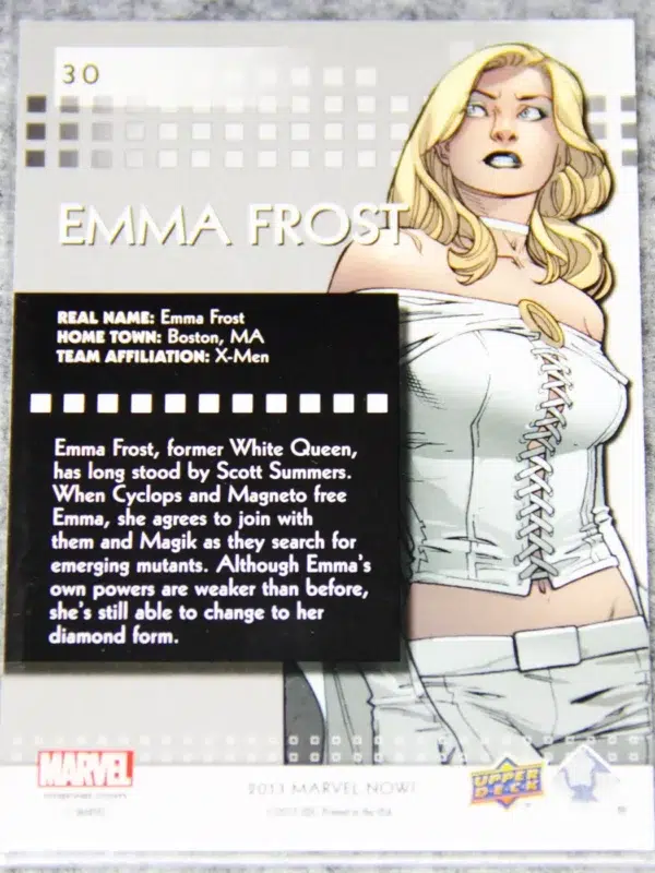 2014 Emma Frost #30 Upper Deck Marvel Now - back
