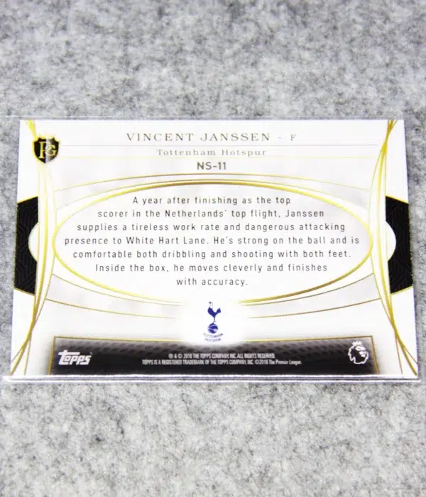 2016-17 Vincent Janssen #NS-11 Topps English Premier League Gold New Signings - back