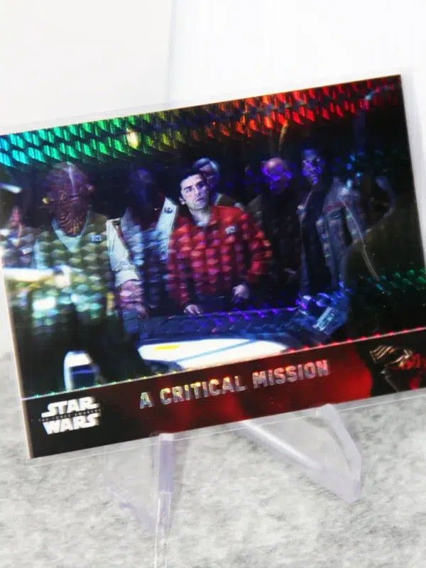 2016 A Critical Mission #80 Topps Star Wars Chrome The Force Awakens Refractor SN#69 - stand