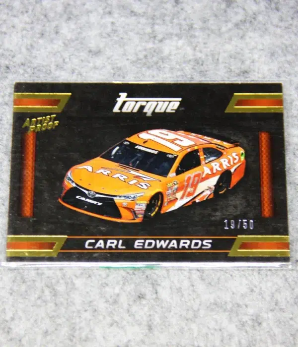 2016 Carl Edwards #82 Panini Nascar Torque Racing Gold Parallel SN#19 - front