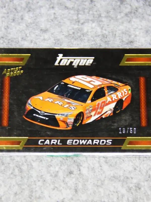 2016 Carl Edwards #82 Panini Nascar Torque Racing Gold Parallel SN#19 - front