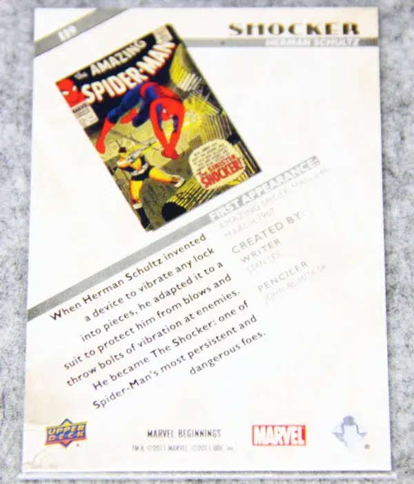 2016 Shocker #119 Upper Deck Marvel Beginnings - back